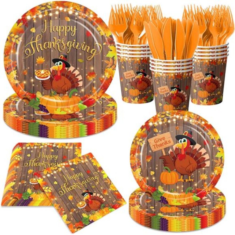 New Thanksgiving Paper Plates and Napkins Sets, Thanksgiving Dinnerware Sets
